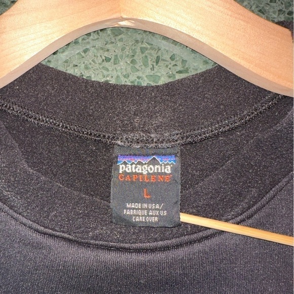 Patagonia Men's Capilene Midweight Crewneck Black Pullover Exercise Size Large - Picture 4 of 6